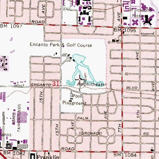 Topographic Map of Encanto Lagoon, AZ