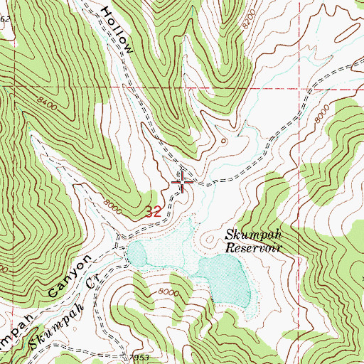 Topographic Map of Road Hollow, UT