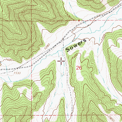 Topographic Map of Road Hollow, UT
