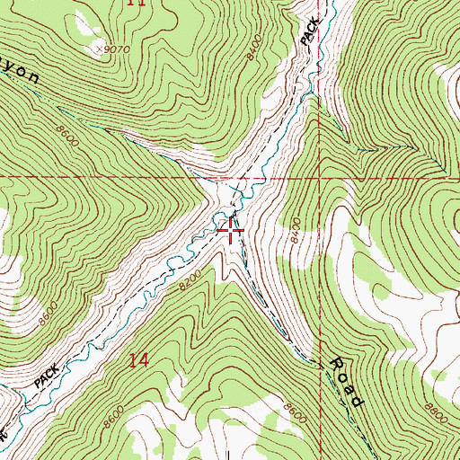 Topographic Map of Road Hollow, UT