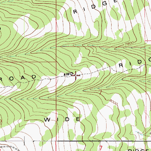 Topographic Map of Road Ridge, UT