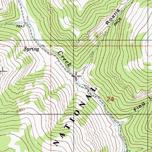 Topographic Map of Roans Canyon, UT