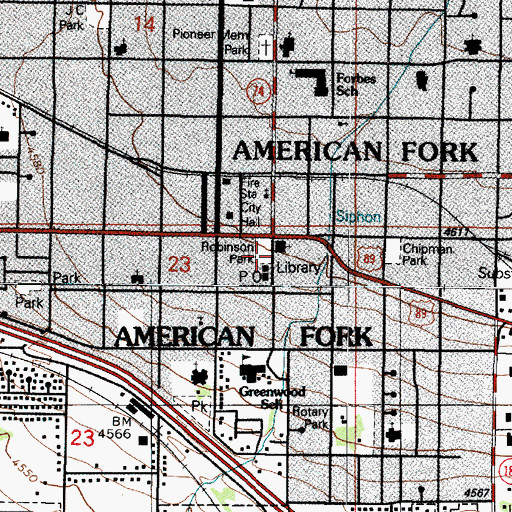 Topographic Map of Robinson Park, UT