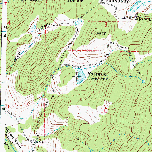Topographic Map of Robinson Reservoir, UT