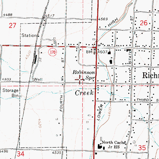 Topographic Map of Robinson Spring, UT