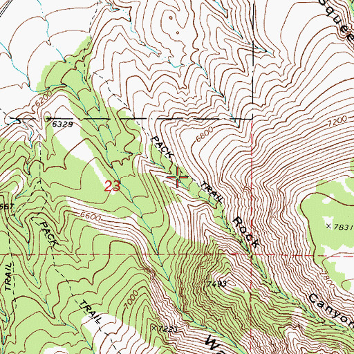 Topographic Map of Rock Canyon, UT