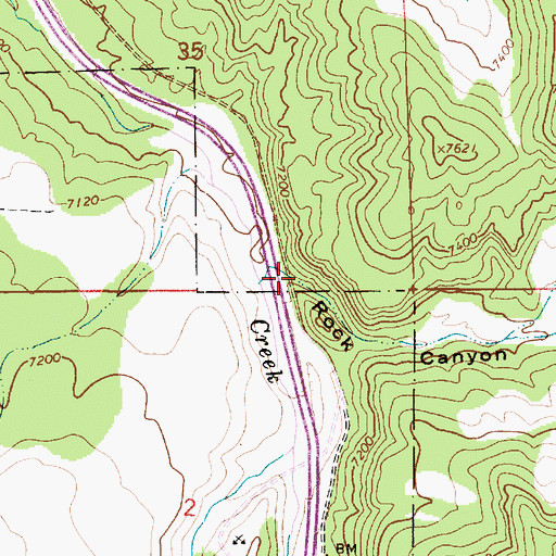 Topographic Map of Rock Canyon, UT