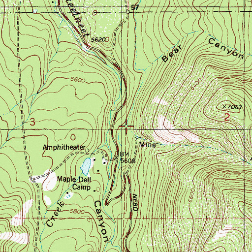 Topographic Map of Rock Canyon, UT