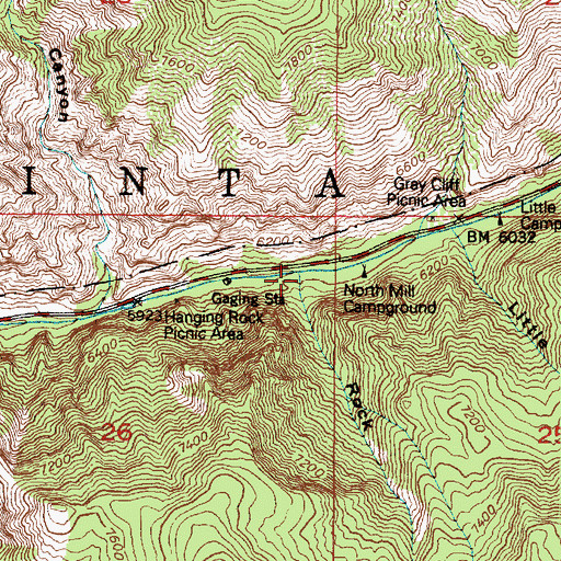 Topographic Map of Rock Canyon, UT