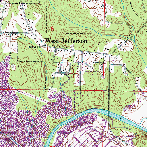 Topographic Map of Riverside Estates, AL