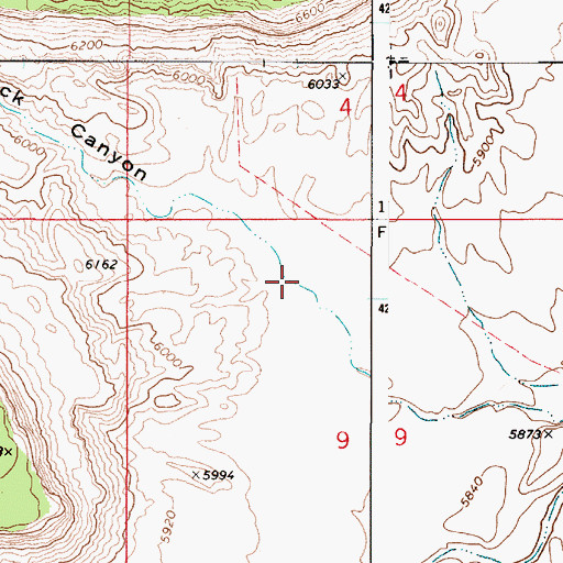 Topographic Map of Rock Canyon, UT