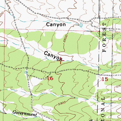 Topographic Map of Rock Canyon, UT