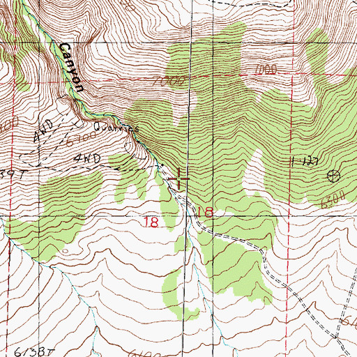 Topographic Map of Rock Canyon, UT