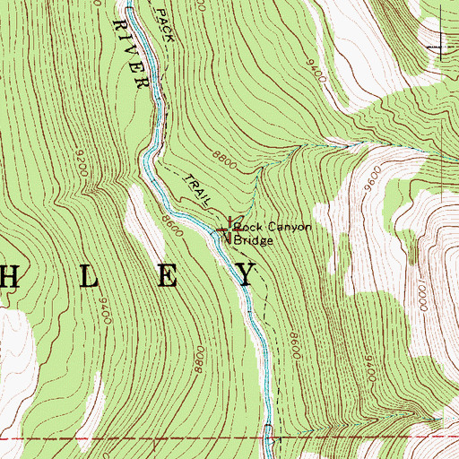Topographic Map of Rock Canyon Bridge, UT
