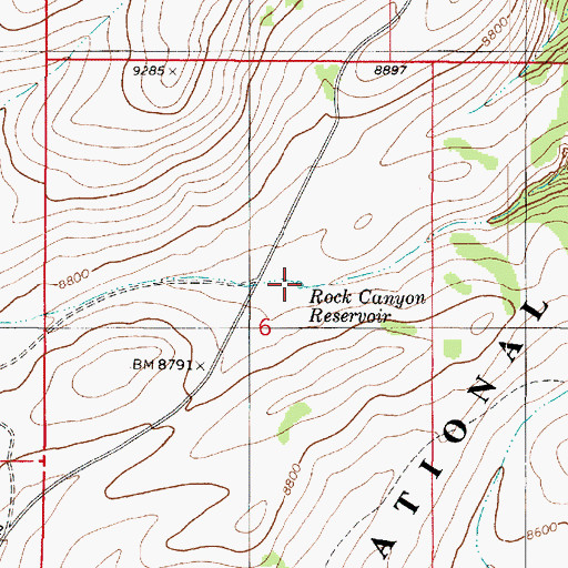Topographic Map of Rock Canyon Reservoir, UT