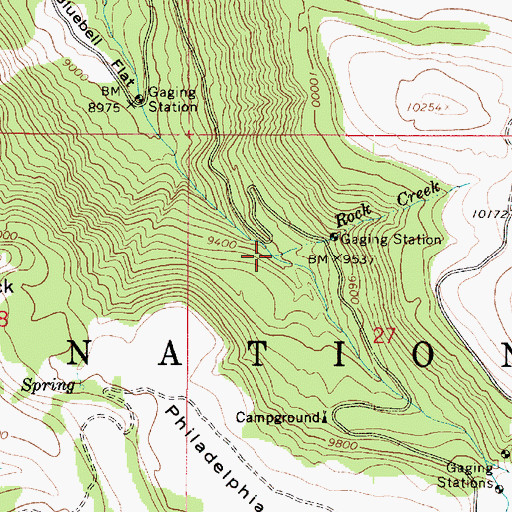 Topographic Map of Rock Creek, UT