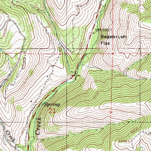 Topographic Map of Rock Creek, UT