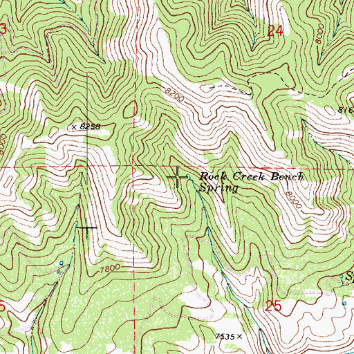 Topographic Map of Rock Creek Bench Spring, UT