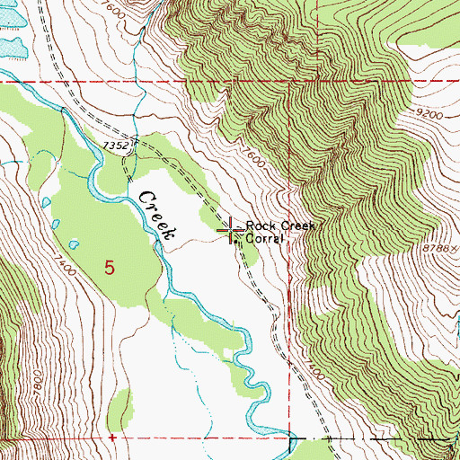 Topographic Map of Rock Creek Corral, UT