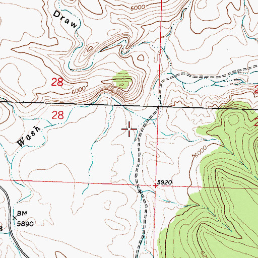 Topographic Map of Rock Hole Wash, UT