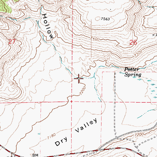 Topographic Map of Rock Hollow, UT