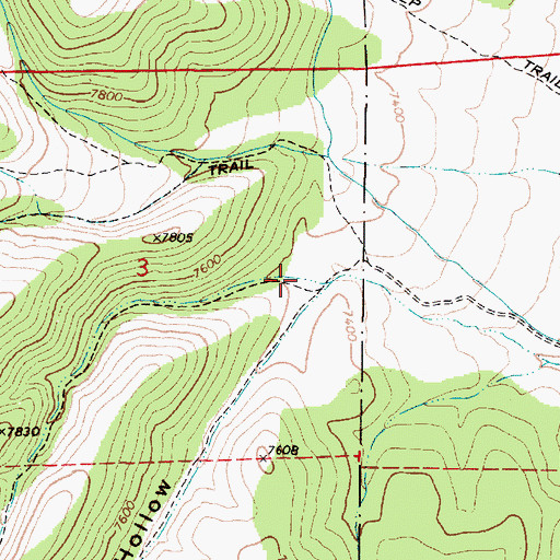 Topographic Map of Rock Hollow, UT