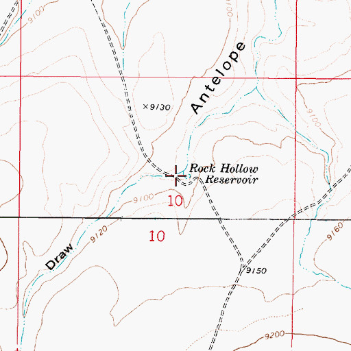 Topographic Map of Rock Hollow Reservoir, UT