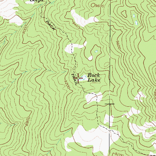 Topographic Map of Rock Lake, UT