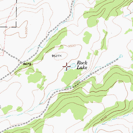 Topographic Map of Rock Lake, UT