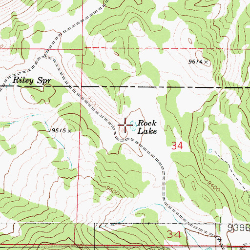 Topographic Map of Rock Lake, UT