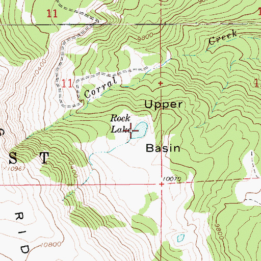 Topographic Map of Rock Lake, UT