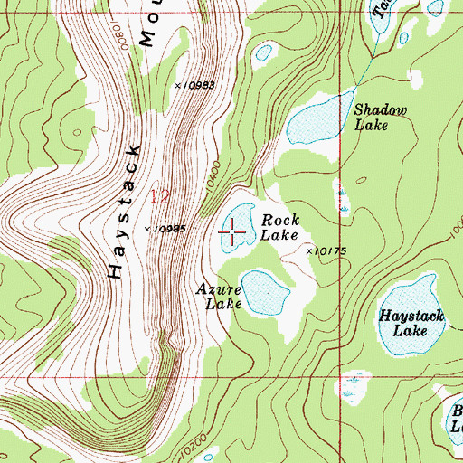 Topographic Map of Rock Lake, UT