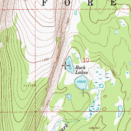 Topographic Map of Rock Lakes, UT