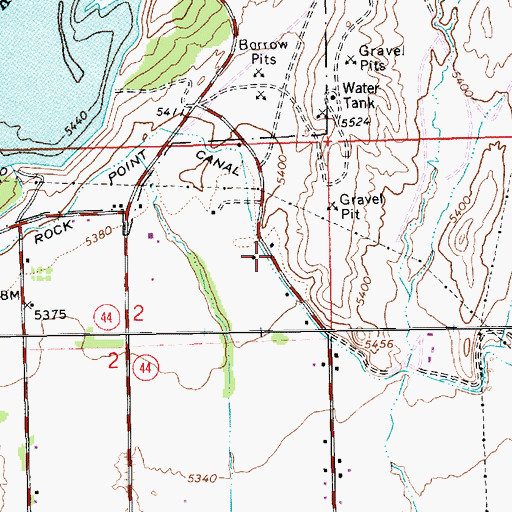 Topographic Map of Rock Point Canal, UT