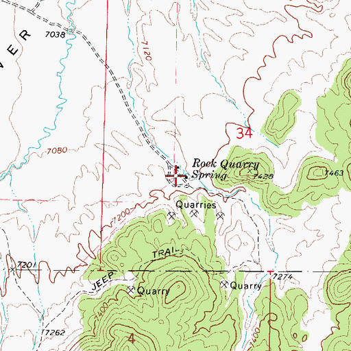 Topographic Map of Rock Quarry Spring, UT