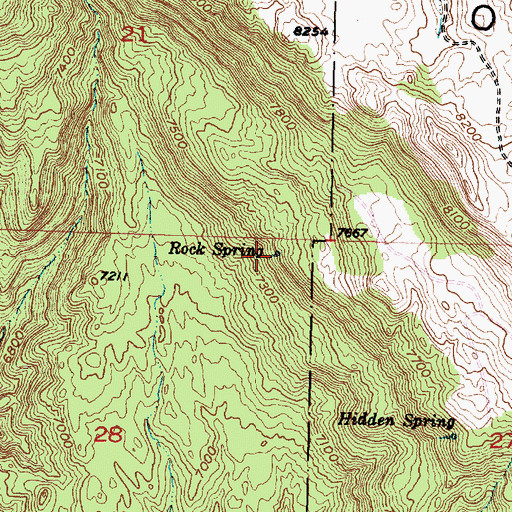 Topographic Map of Rock Spring, UT