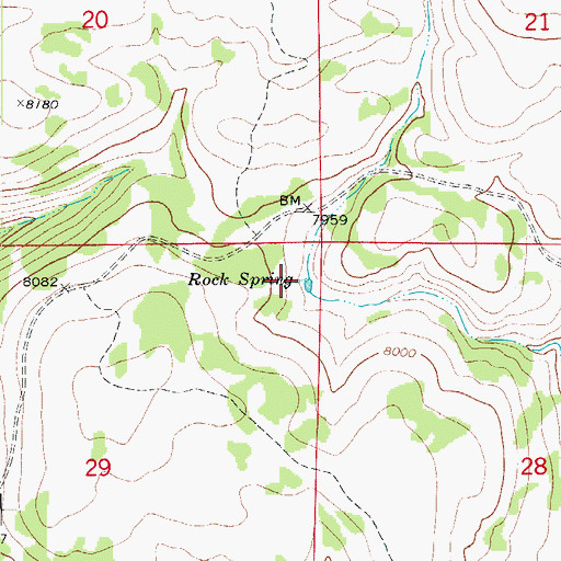 Topographic Map of Rock Spring, UT