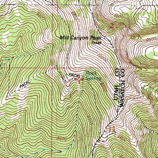 Topographic Map of Rock Spring, UT