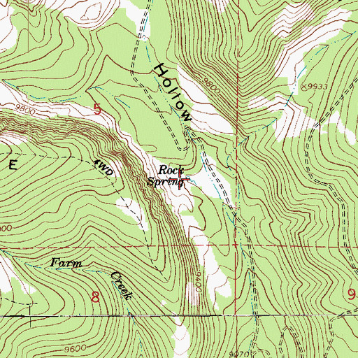 Topographic Map of Rock Spring, UT