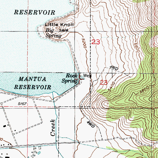 Topographic Map of Rock Spring, UT
