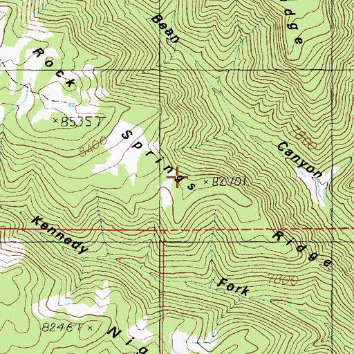 Topographic Map of Rock Springs Ridge, UT