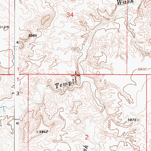 Topographic Map of Rock Springs Wash, UT