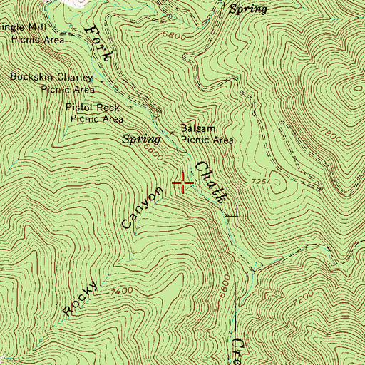 Topographic Map of Rocky Canyon, UT