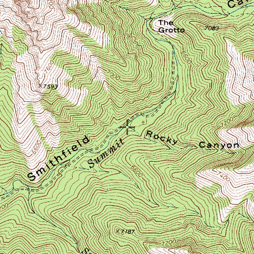Topographic Map of Rocky Canyon, UT