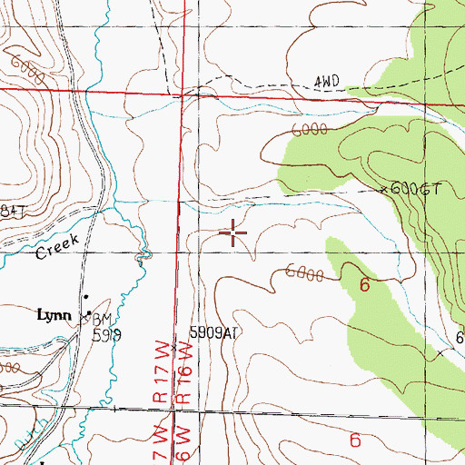 Topographic Map of Rocky Canyon, UT