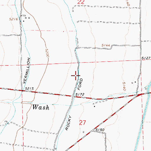 Topographic Map of Rocky Ford Canal, UT