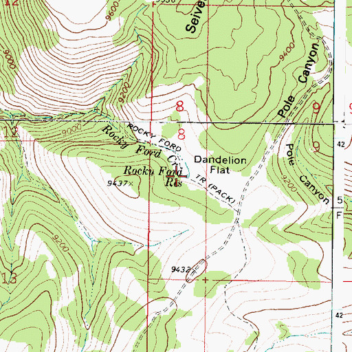 Topographic Map of Rocky Ford Reservoir, UT