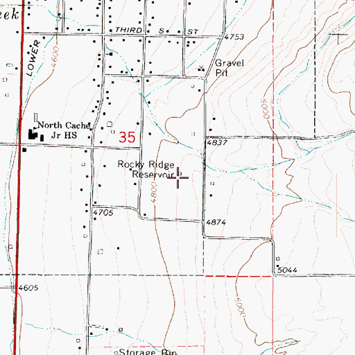 Topographic Map of Rocky Ridge Reservoir, UT