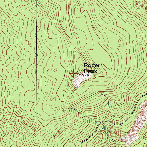 Topographic Map of Roger Peak, UT