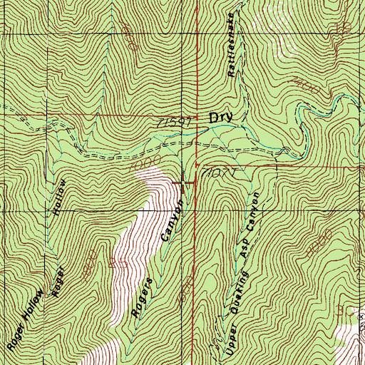 Topographic Map of Rogers Canyon, UT